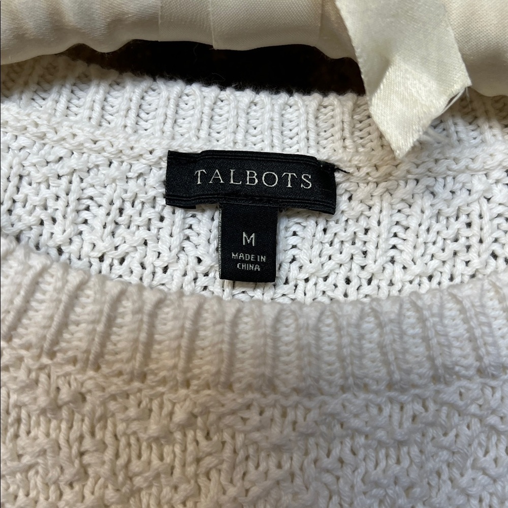 Talbots Cream Crew Neck - Picture 2 of 8